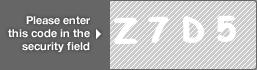 captcha code for visual authentication  letter Z number 7 letter D number 5