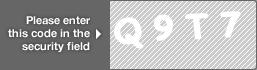 captcha code for visual authentication  letter Q number 9 letter T number 7