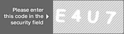 captcha code for visual authentication  letter E number 4 letter U number 7