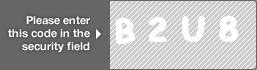 captcha code for visual authentication  letter B number 2 letter U number 8