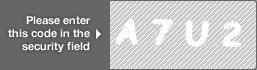 captcha code for visual authentication  letter A number 7 letter U number 2
