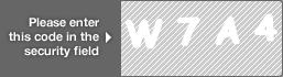 captcha code for visual authentication  letter W number 7 letter A number 4