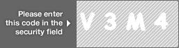 captcha code for visual authentication  letter V number 3 letter M number 4