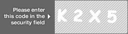 captcha code for visual authentication  letter K number 2 letter X number 5