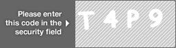 captcha code for visual authentication  letter T number 4 letter P number 9